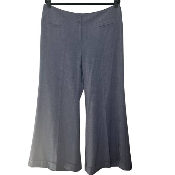 LANE BRYANT GRAY CUFFED WIDE LEG TROUSER PANTS SIZE 16 AVERAGE - Picture 1 of 5